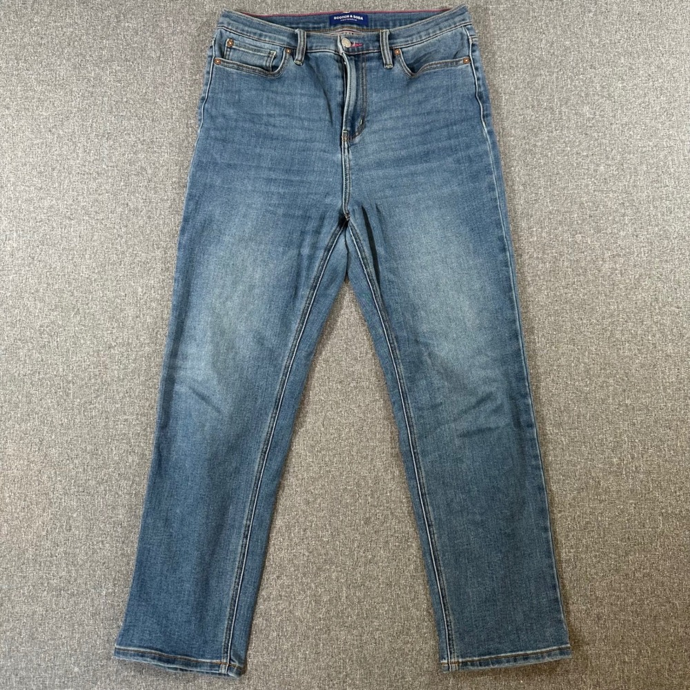 Scotch & Soda Women Jeans Size 10 Blue Denim Straight Leg Stretch Pants W32 L28